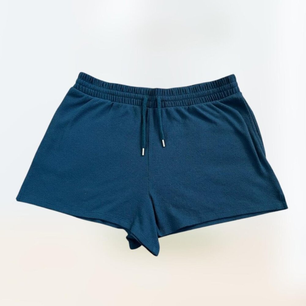Victorias Secret Shorts Medium Blue Sweat Drawstring Casual Lounge Pocket Women'